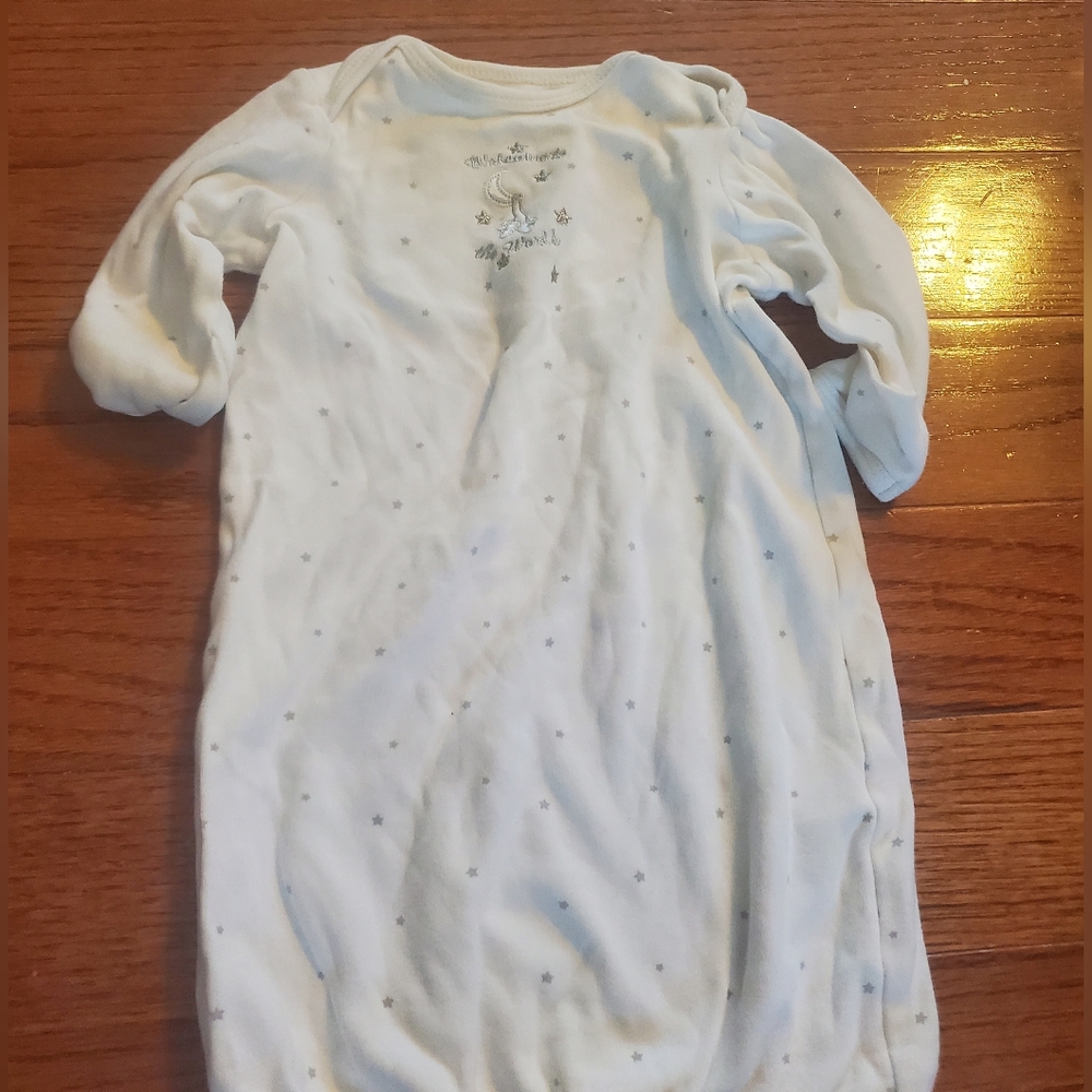 Little Me 'Welcome to the World' gown with cuffs. 0-3M. EUC.